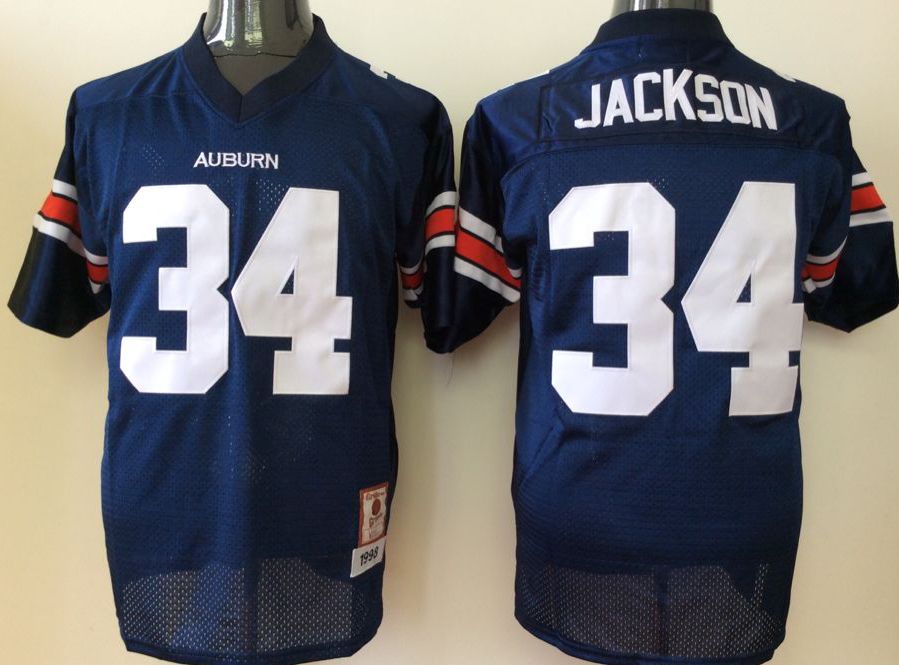 Men Auburn Tigers 34 Jackson Blue 2025 NCAA Jersey